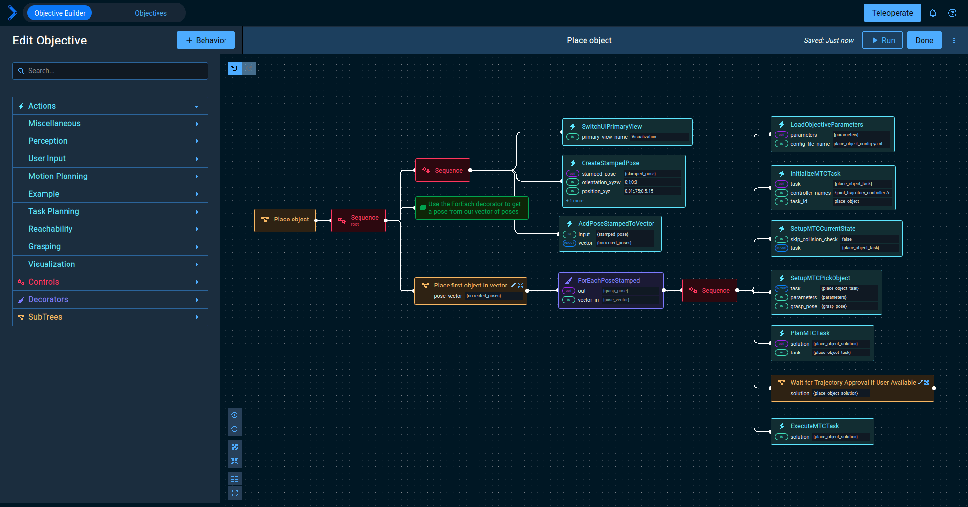 The Behavior Tree Architecture in MoveIt Pro